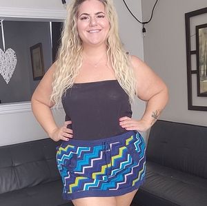 Size XL Missoni for Target Y2K Blue Geometric Tie Waist Micro Mini Skirt